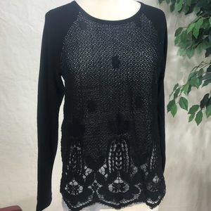 Black and Gray Knit Democracy Top